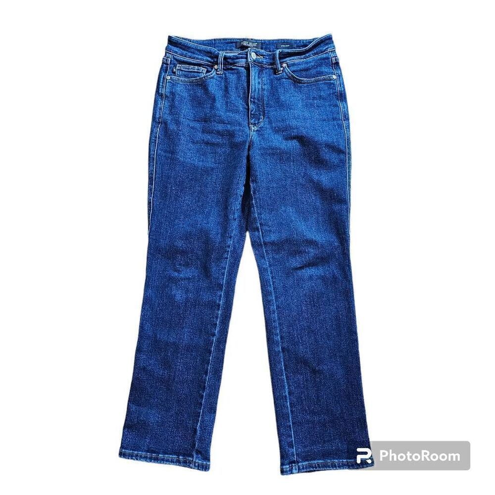 Judy Blue Straight Leg Jeans Dark Wash High Rise Size 13W Stretch